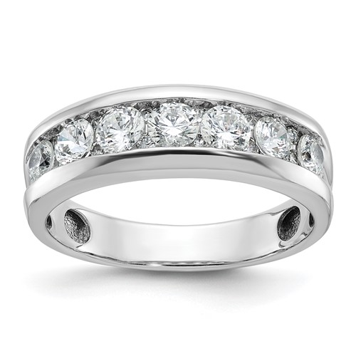 IB Goodman 14K White Gold Polished 7-Stone Mens Ring Mounting