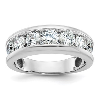 IBGoodman 14k White Gold Men's Polished 1 1/5 Carat AA Quality Diamond Ring