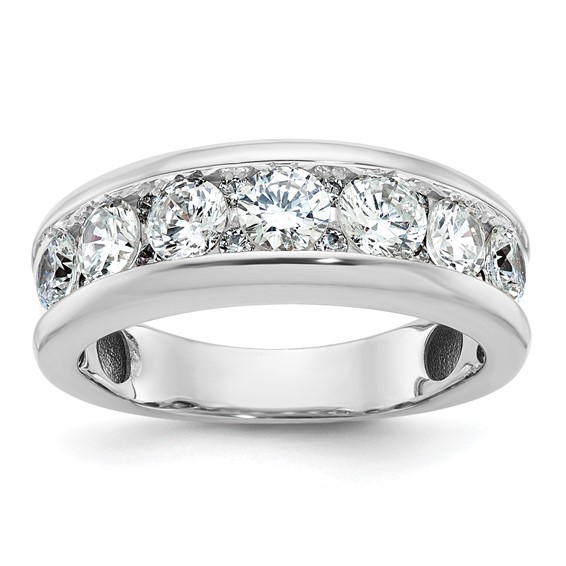 IBGoodman 14k White Gold Men's Polished 1 1/5 Carat AA Quality Diamond Ring