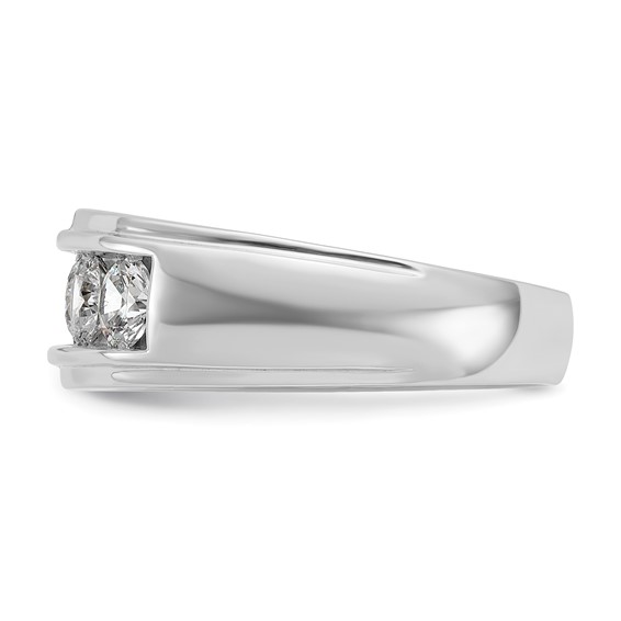 IB Goodman 14k White Gold Mens Polished and Grooved 5-Stone 1.5 Carat AA Diamond Ring