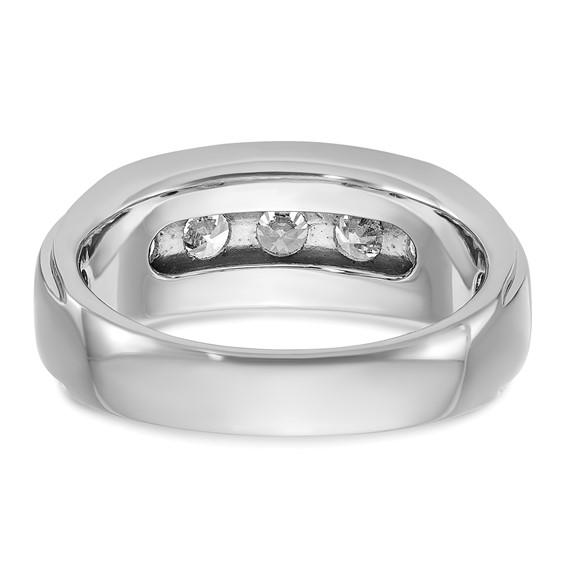 IB Goodman 14k White Gold Mens Polished and Grooved 5-Stone 1.5 Carat AA Diamond Ring