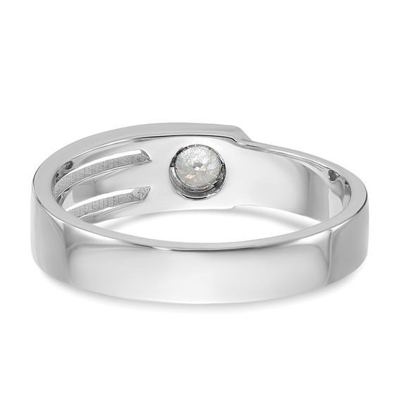 IBGoodman 14k Two-tone Men's Polished and Cut-Out Bezel Set Solitaire 1/4 Carat BB Quality Diamond Ring