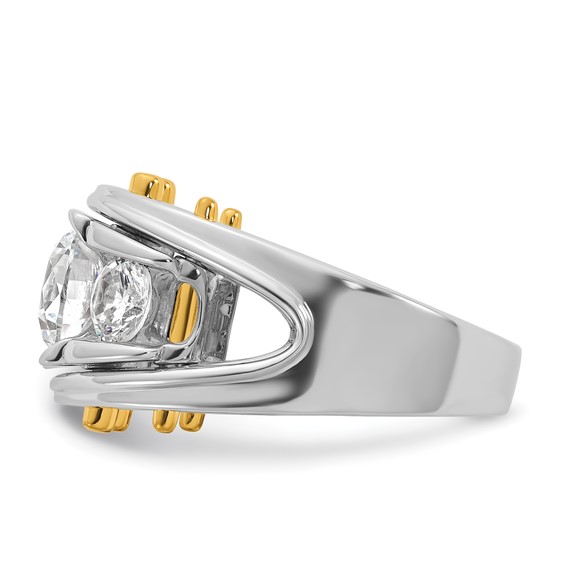 14KTT True Origin Lab Grown Diamond VS/SI+ G+ 3 Stone Complete Men's Ring