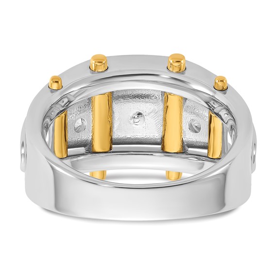 14KTT True Origin Lab Grown Diamond VS/SI+ G+ 3 Stone Complete Men's Ring