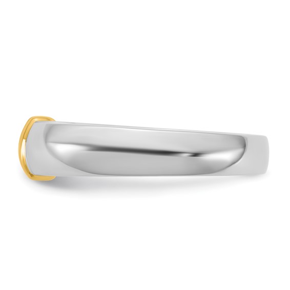 IBGoodman 14k Two-Tone 1/2 carat Lab Grown Diamond VS/SI+ G+ Complete Men's Wedding Band