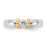 IBGoodman 14K Two-Tone 0.50 Carat Lab Grown Diamond VS SI+ G+ Complete Men's Wedding Band view 4