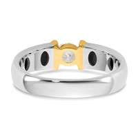 IBGoodman 14K Two-Tone 0.50 Carat Lab Grown Diamond VS SI+ G+ Complete Men's Wedding Band view 5