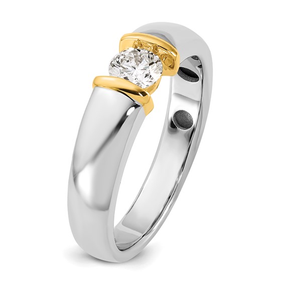 IBGoodman 14k Two-Tone 1/2 carat Lab Grown Diamond VS/SI+ G+ Complete Men's Wedding Band