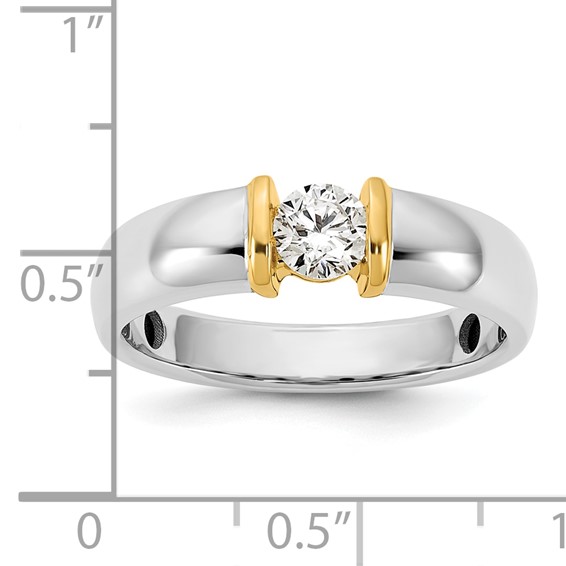 IBGoodman 14k Two-Tone 1/2 carat Lab Grown Diamond VS/SI+ G+ Complete Men's Wedding Band
