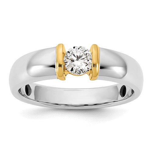IBGoodman 14K Two-Tone 0.50 Carat Lab Grown Diamond VS SI+ G+ Complete Men's Wedding Band