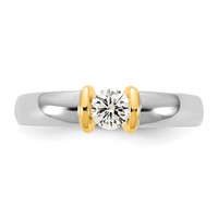 IBGoodman 14K Two-Tone 0.33 Carat Lab Grown Diamond VS SI+ G+ Complete Ladies Wedding Band view 4