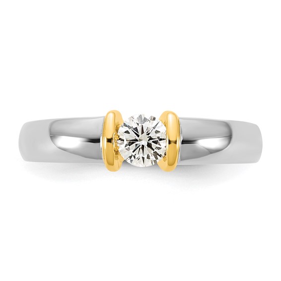 IBGoodman 14k Two-Tone 1/3 carat Lab Grown Diamond VS/SI+ G+ Complete Ladies Wedding Band