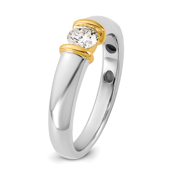 IBGoodman 14k Two-Tone 1/3 carat Lab Grown Diamond VS/SI+ G+ Complete Ladies Wedding Band