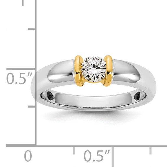 IBGoodman 14k Two-Tone 1/3 carat Lab Grown Diamond VS/SI+ G+ Complete Ladies Wedding Band