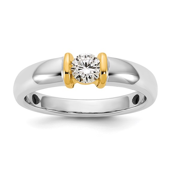IBGoodman 14k Two-Tone 1/3 carat Lab Grown Diamond VS/SI+ G+ Complete Ladies Wedding Band