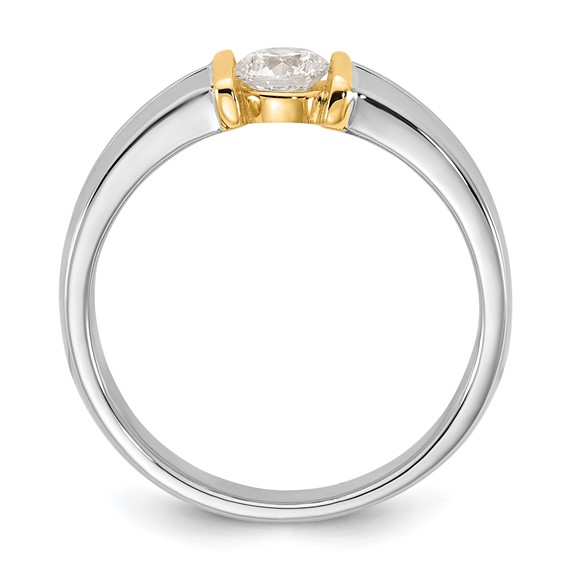 IBGoodman 14k Two-Tone 1/2 carat Lab Grown Diamond VS/SI+ G+ Complete Men's Wedding Band