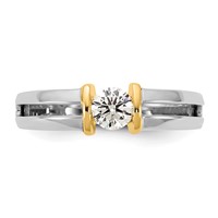 IBGoodman 14K Two-Tone 0.50 Carat Lab Grown Diamond VS SI+ G+ Complete Men's Wedding Band view 4