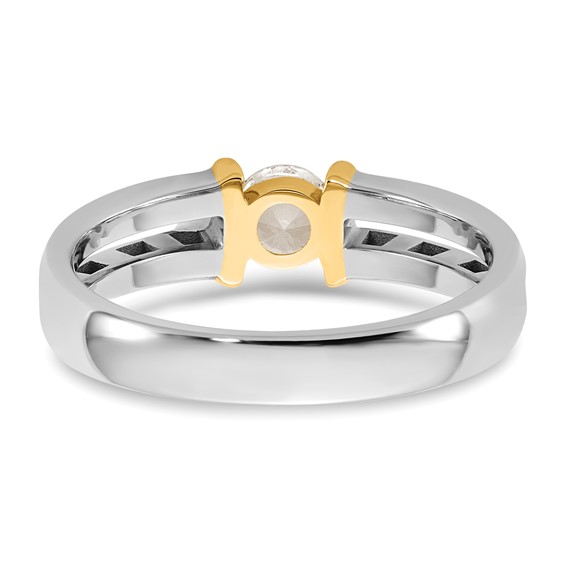 IBGoodman 14k Two-Tone 1/2 carat Lab Grown Diamond VS/SI+ G+ Complete Men's Wedding Band