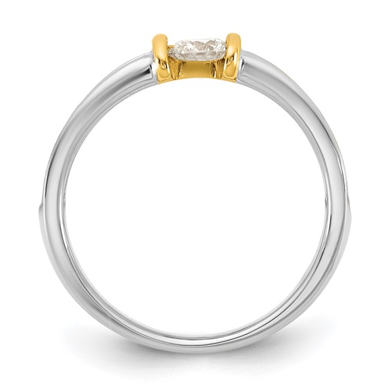 IBGoodman 14k Two-Tone 1/3 carat Lab Grown Diamond VS/SI+ G+ Complete Ladies Wedding Band