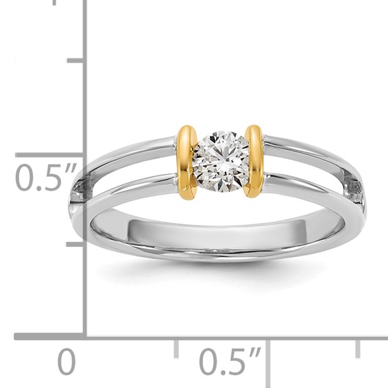 IBGoodman 14k Two-Tone 1/3 carat Lab Grown Diamond VS/SI+ G+ Complete Ladies Wedding Band