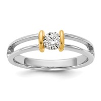 IBGoodman 14K Two-Tone 0.33 Carat Lab Grown Diamond VS SI+ G+ Complete Ladies Wedding Band view 1