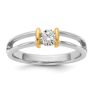 IBGoodman 14k Two-Tone 1/3 carat Lab Grown Diamond VS/SI+ G+ Complete Ladies Wedding Band