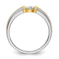IBGoodman 14K Two-Tone 0.50 Carat Lab Grown Diamond VS SI+ G+ Complete Men's Wedding Band view 2