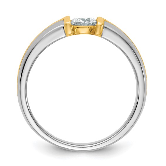 IBGoodman 14k Two-Tone 1/2 carat Lab Grown Diamond VS/SI+ G+ Complete Men's Wedding Band