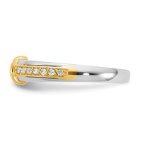 IBGoodman 14K Two-Tone 0.50 Carat Lab Grown Diamond VS SI+ G+ Complete Ladies Wedding Band view 3