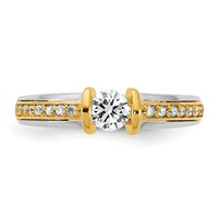 IBGoodman 14K Two-Tone 0.50 Carat Lab Grown Diamond VS SI+ G+ Complete Ladies Wedding Band view 4