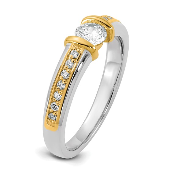 IBGoodman 14k Two-Tone 1/2 carat Lab Grown Diamond VS/SI+ G+ Complete Ladies Wedding Band