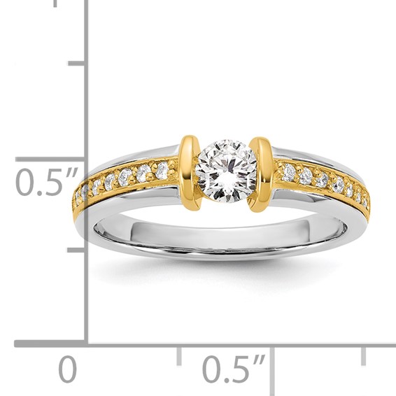 IBGoodman 14k Two-Tone 1/2 carat Lab Grown Diamond VS/SI+ G+ Complete Ladies Wedding Band