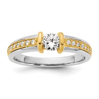 IBGoodman 14K Two-Tone 0.50 Carat Lab Grown Diamond VS SI+ G+ Complete Ladies Wedding Band view 1