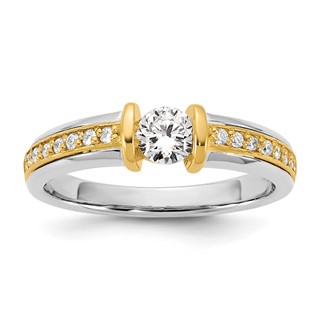 IBGoodman 14k Two-Tone 1/2 carat Lab Grown Diamond VS/SI+ G+ Complete Ladies Wedding Band