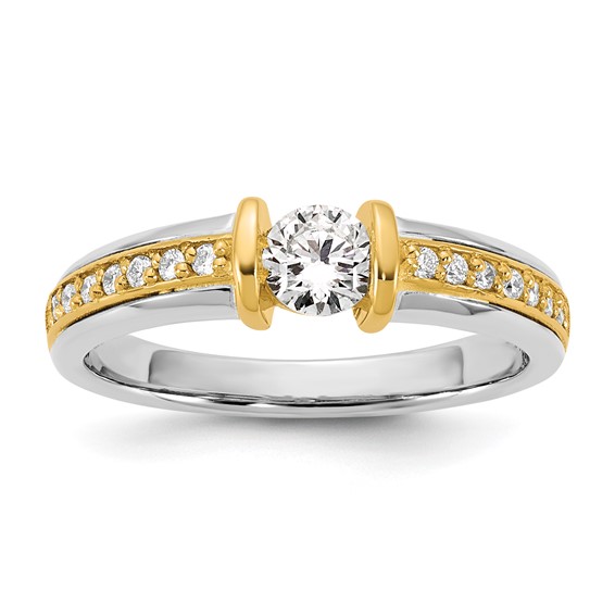 IBGoodman 14k Two-Tone 1/2 carat Lab Grown Diamond VS/SI+ G+ Complete Ladies Wedding Band