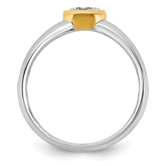 IBGoodman 14k Two-Tone 1 carat Lab Grown Diamond VS/SI+ G+ Complete Men's Wedding Band