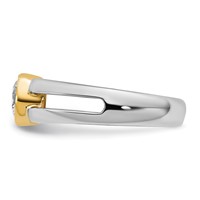 IBGoodman 14K Two-Tone 1 Carat Lab Grown Diamond VS SI+ G+ Complete Men's Wedding Band view 3