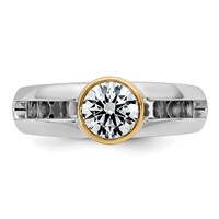 IBGoodman 14K Two-Tone 1 Carat Lab Grown Diamond VS SI+ G+ Complete Men's Wedding Band view 4