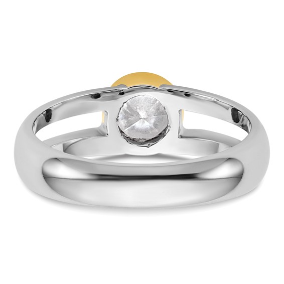 IBGoodman 14k Two-Tone 1 carat Lab Grown Diamond VS/SI+ G+ Complete Men's Wedding Band