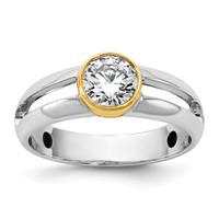 IBGoodman 14K Two-Tone 1 Carat Lab Grown Diamond VS SI+ G+ Complete Men's Wedding Band view 1