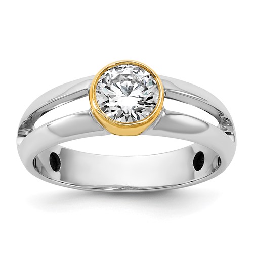 IBGoodman 14K Two-Tone 1 Carat Lab Grown Diamond VS SI+ G+ Complete Men's Wedding Band