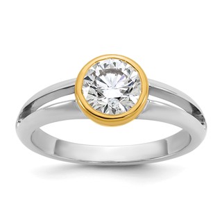 IBGoodman 14k Two-Tone 1 carat Lab Grown Diamond VS/SI+ G+ Complete Ladies Wedding Band