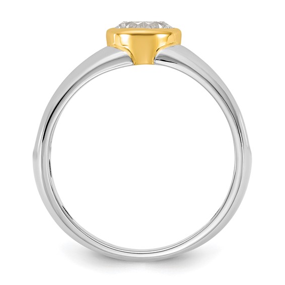 IBGoodman 14k Two-Tone 1 carat Lab Grown Diamond VS/SI+ G+ Complete Men's Wedding Band