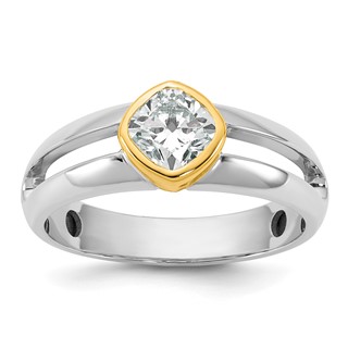 IBGoodman 14k Two-Tone 1 carat Lab Grown Diamond VS/SI+ G+ Complete Men's Wedding Band