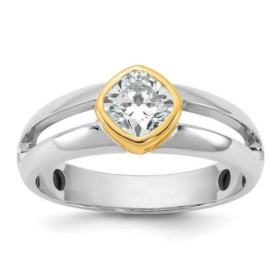 IBGoodman 14k Two-Tone 1 carat Lab Grown Diamond VS/SI+ G+ Complete Men's Wedding Band