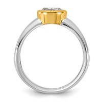 IBGoodman 14K Two-Tone 1 Carat Lab Grown Diamond VS SI+ G+ Complete Ladies Wedding Band view 2
