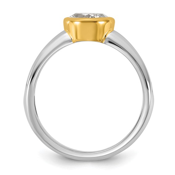 IBGoodman 14k Two-Tone 1 carat Lab Grown Diamond VS/SI+ G+ Complete Ladies Wedding Band