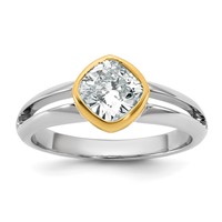 IBGoodman 14K Two-Tone 1 Carat Lab Grown Diamond VS SI+ G+ Complete Ladies Wedding Band view 1