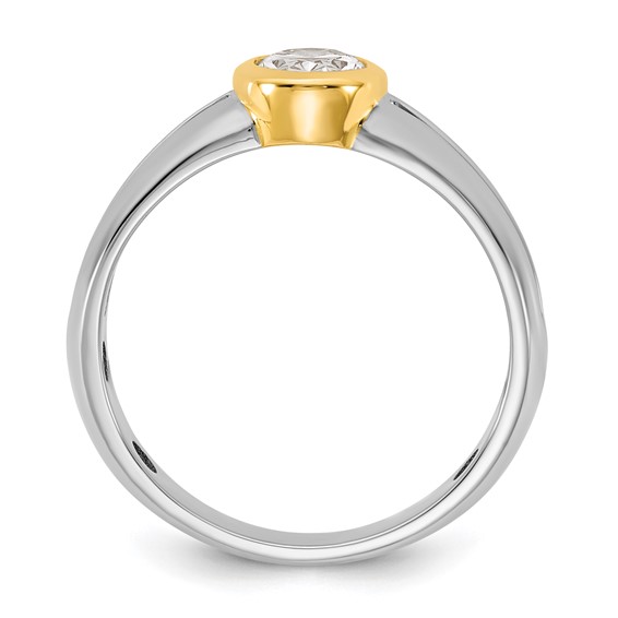 IBGoodman 14k Two-Tone 1 carat Lab Grown Diamond VS/SI+ G+ Complete Men's Wedding Band