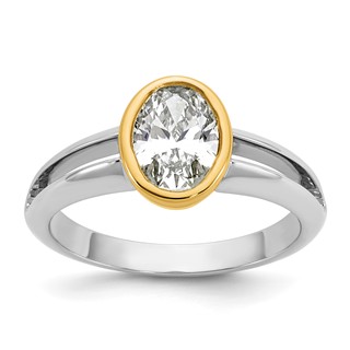 IBGoodman 14k Two-Tone 1 carat Lab Grown Diamond VS/SI+ G+ Complete Ladies Wedding Band